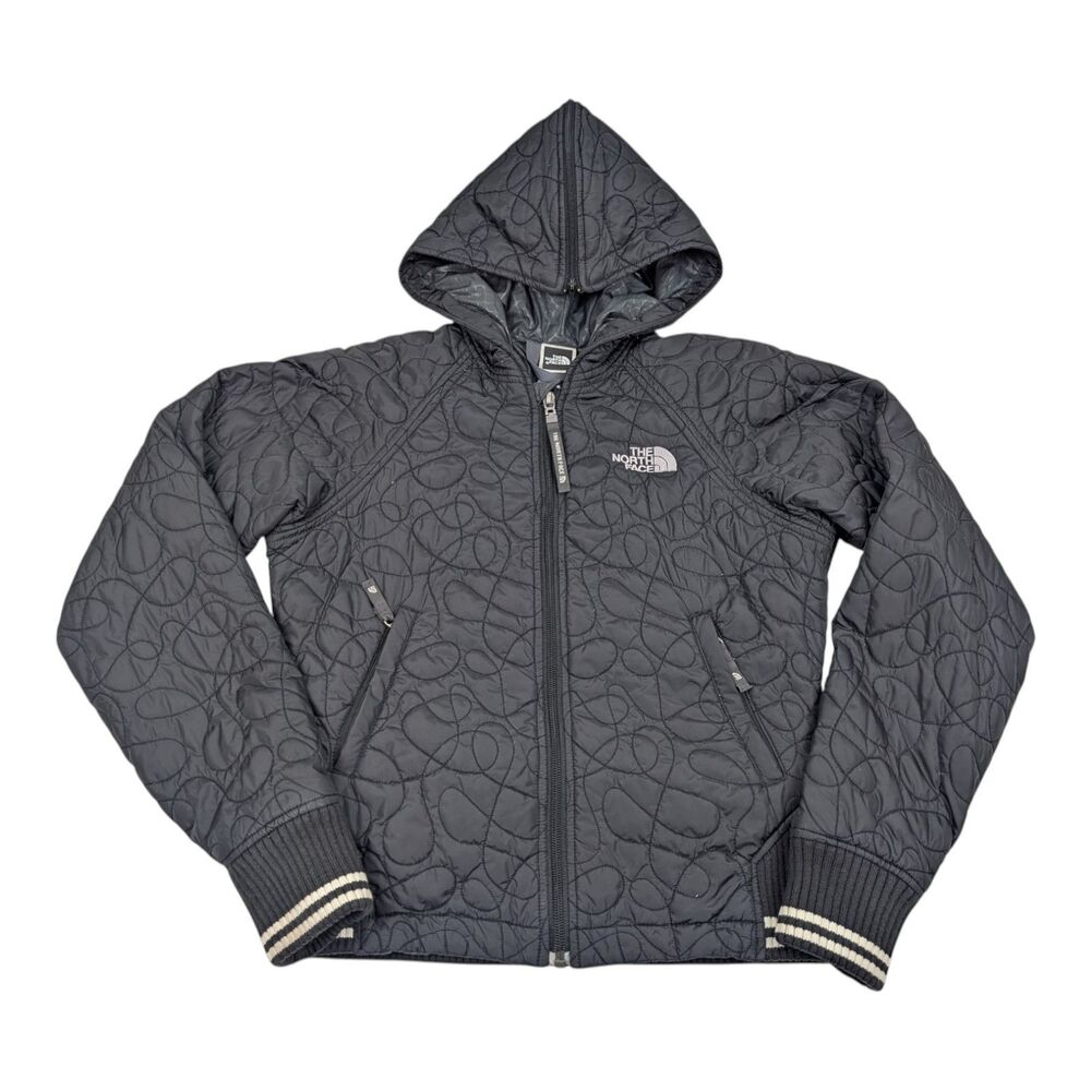 North Face Women's Black‎ Quilted Hooded Jacket Size XS